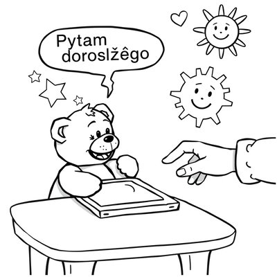 Kolorowanka — Pacynka i tablet