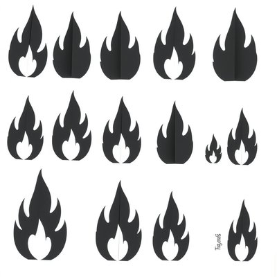 Szablon: Papierowe płomienie (różne rozmiary)