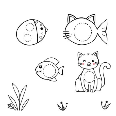 Kolorowanka — Kropkowe zwierzątka