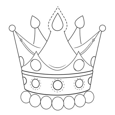 Kolorowanka — korona do pokolorowania