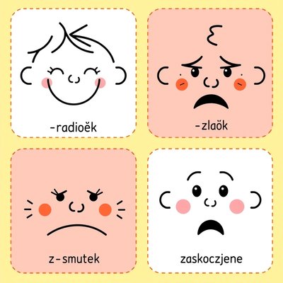 Karty z buźkami (zestaw 4)