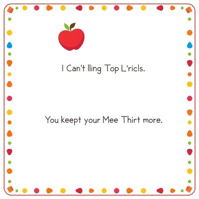 Karta z krótką piosenką o jabłku (do wydruku)