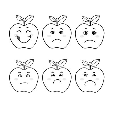 Kolorowanka: Twarze jabłek