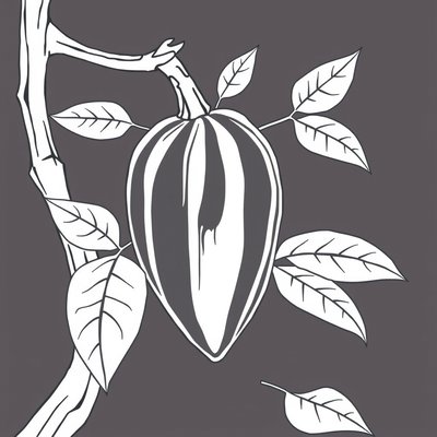 Kolorowanka — strąk kakaowca