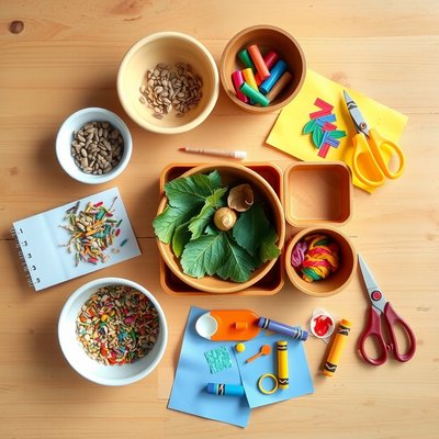 Zdjęcie tac z materiałami do dekoracji