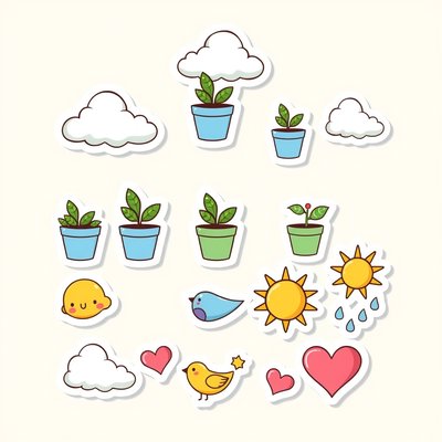 Arkusz naklejek / dekoracji do wycięcia