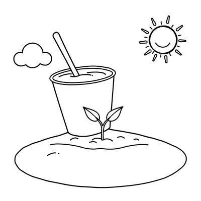 Kolorowanka — Mały ogrodnik i chmurka