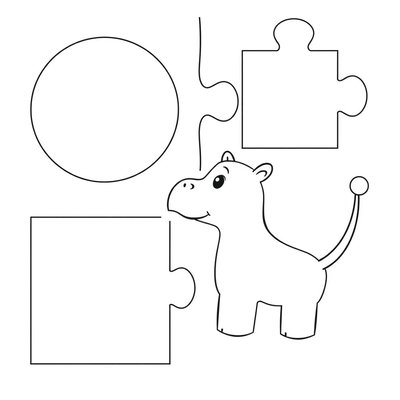 Szablony konturów elementów puzzli