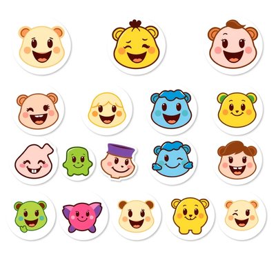 Arkusz naklejek — uśmiechnięte płatki