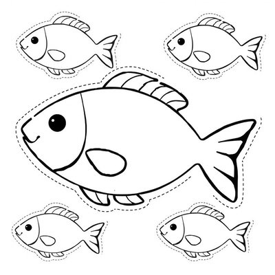 Szablon papierowej rybki — do wycięcia