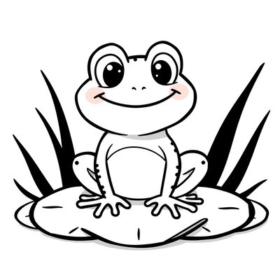 Kolorowanka: Żabka na lilii