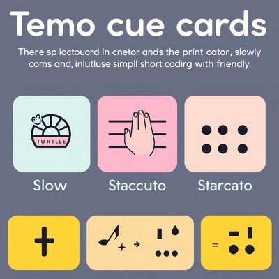 Karty sygnałów tempa — wolno / szybko / staccato