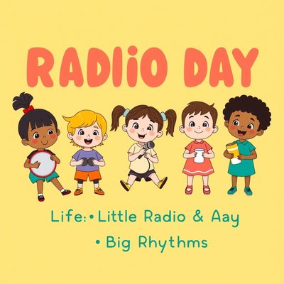 Plakat zajęć - Dzień Radia — Małe Radio, Wielkie Rytmy