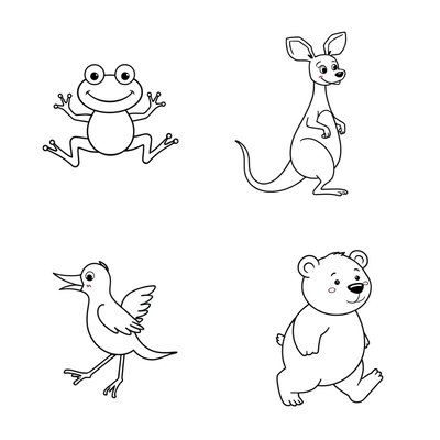 Karty "Zwierzęta z książek" (kolorowanki)