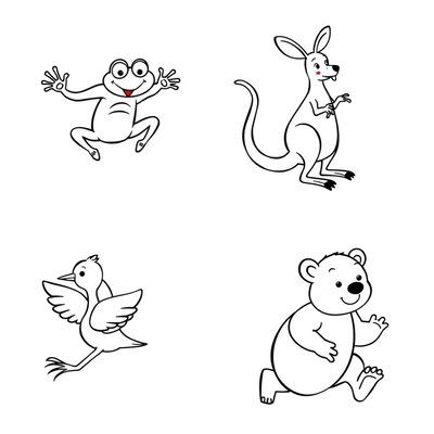 Karty "Zwierzęta z książek" (kolorowanki)