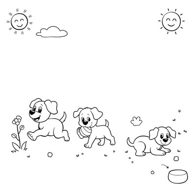 Kolorowanka — wesoły psiak