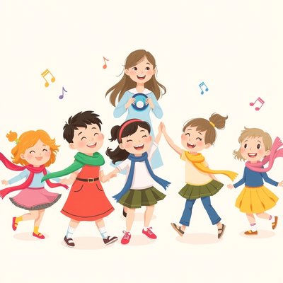 Stacja 4 — Taniec z chustami i wstążkami (ilustracja)