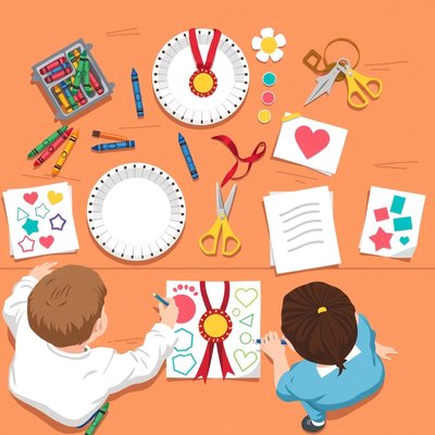 Stacja 5 — Robimy medal dla taty/pana (ilustracja)