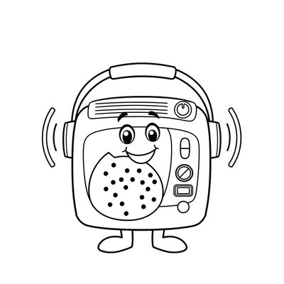 Kolorowanka: radio i fale dźwięku