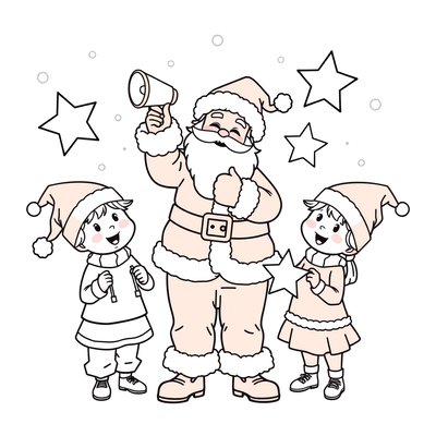 Kolorowanka: Mikołaj z dzwoneczkiem