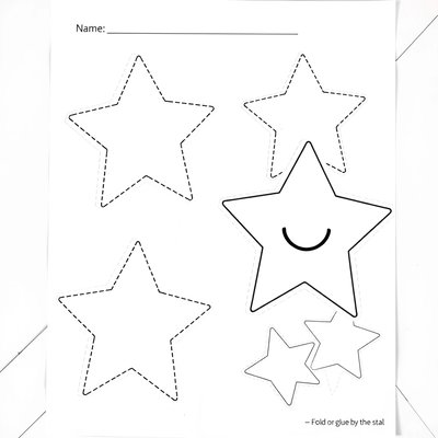 Szablon papierowej gwiazdki — prezencik