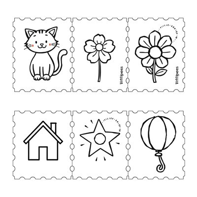 Kolorowanka — zestaw znaczków