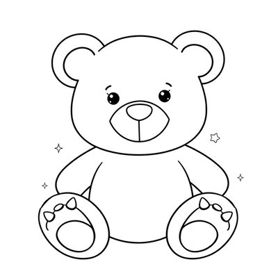 Kolorowanka: Prosty miś do kolorowania