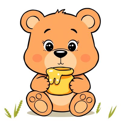 Strona z dużymi ilustracjami — 1 (Miś)