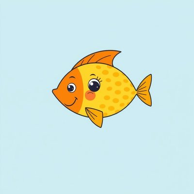 Plakat dużej kolorowej rybki