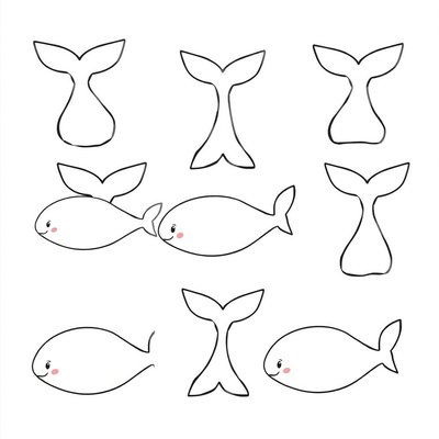 Szablony ogonków i płetw