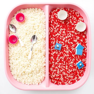 Tace sensoryczne z białym i czerwonym ryżem