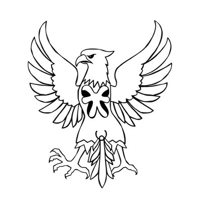 Prosta kolorowanka: stylizowany orzeł dla dzieci