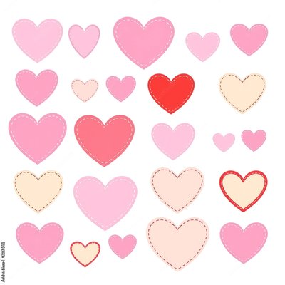 Szablon: papierowe serduszka do wycięcia