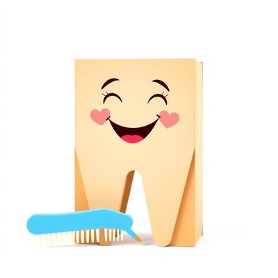 Ilustracja dużej szczoteczki i modelu zęba