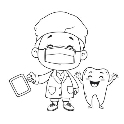 Kolorowanka: Dentysta i dziecko