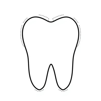 Szablon dużego zęba do wycięcia