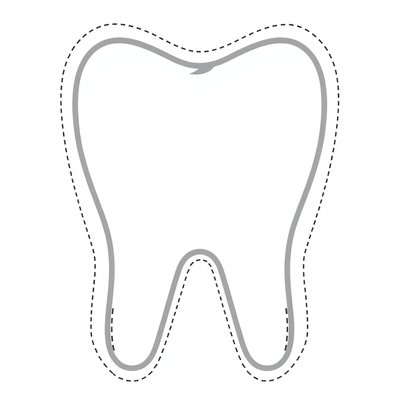 Szablon dużego zęba do wycięcia