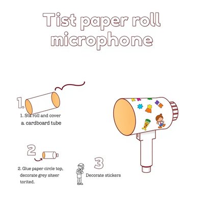 Mikrofon z rolki — szablon i instrukcja