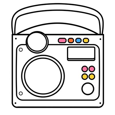 Radio do zabawy (szablon dekoracji)
