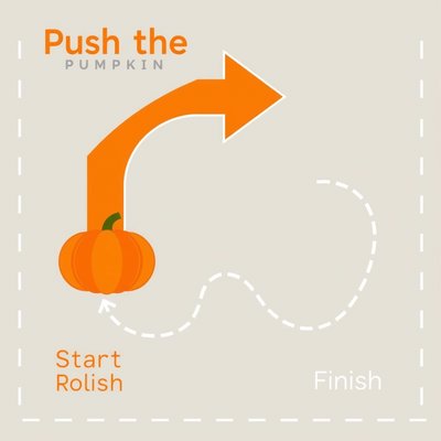 Szablon strzałek i trasy — przesuwanie dyni