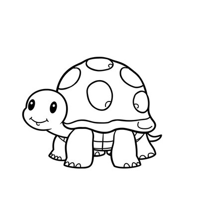 Kolorowanka — uśmiechnięty żółwik