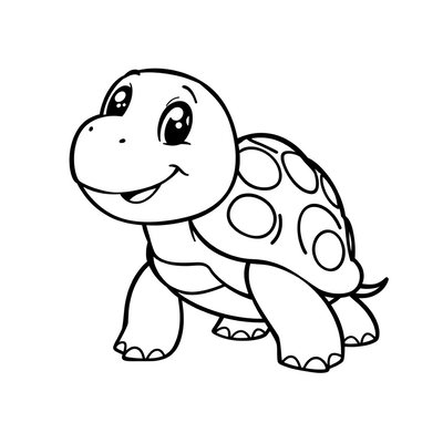 Kolorowanka — uśmiechnięty żółwik