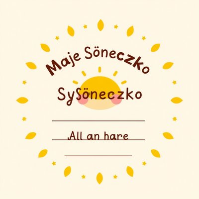 Dyplomik 'Małe Słoneczko' — naklejka/pamiątka