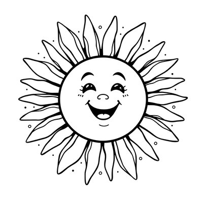 Kolorowanka — słońce z buźką