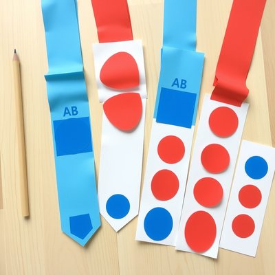 Wzory na krawatach — przykłady AB i ABC