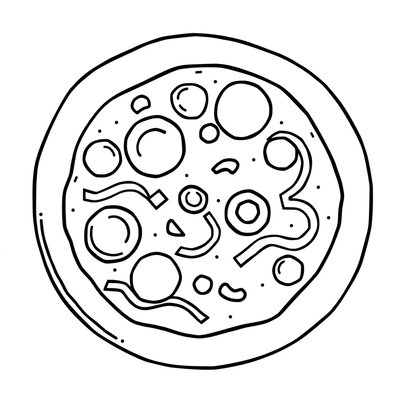 Kolorowanka: prosta pizza do kolorowania