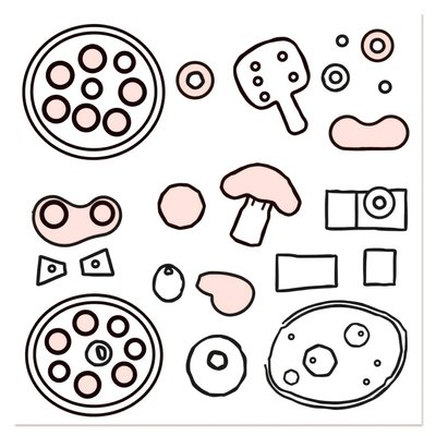 Arkusz papierowych składników do wycięcia