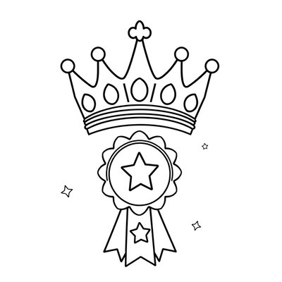 Kolorowanka: Korona i medal