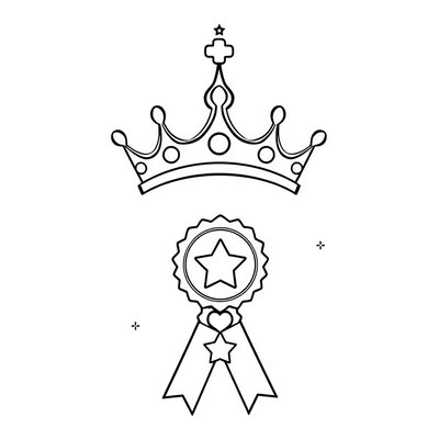 Kolorowanka: Korona i medal