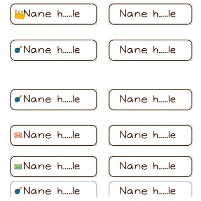 Naklejki/etykiety z imionami (do druku)